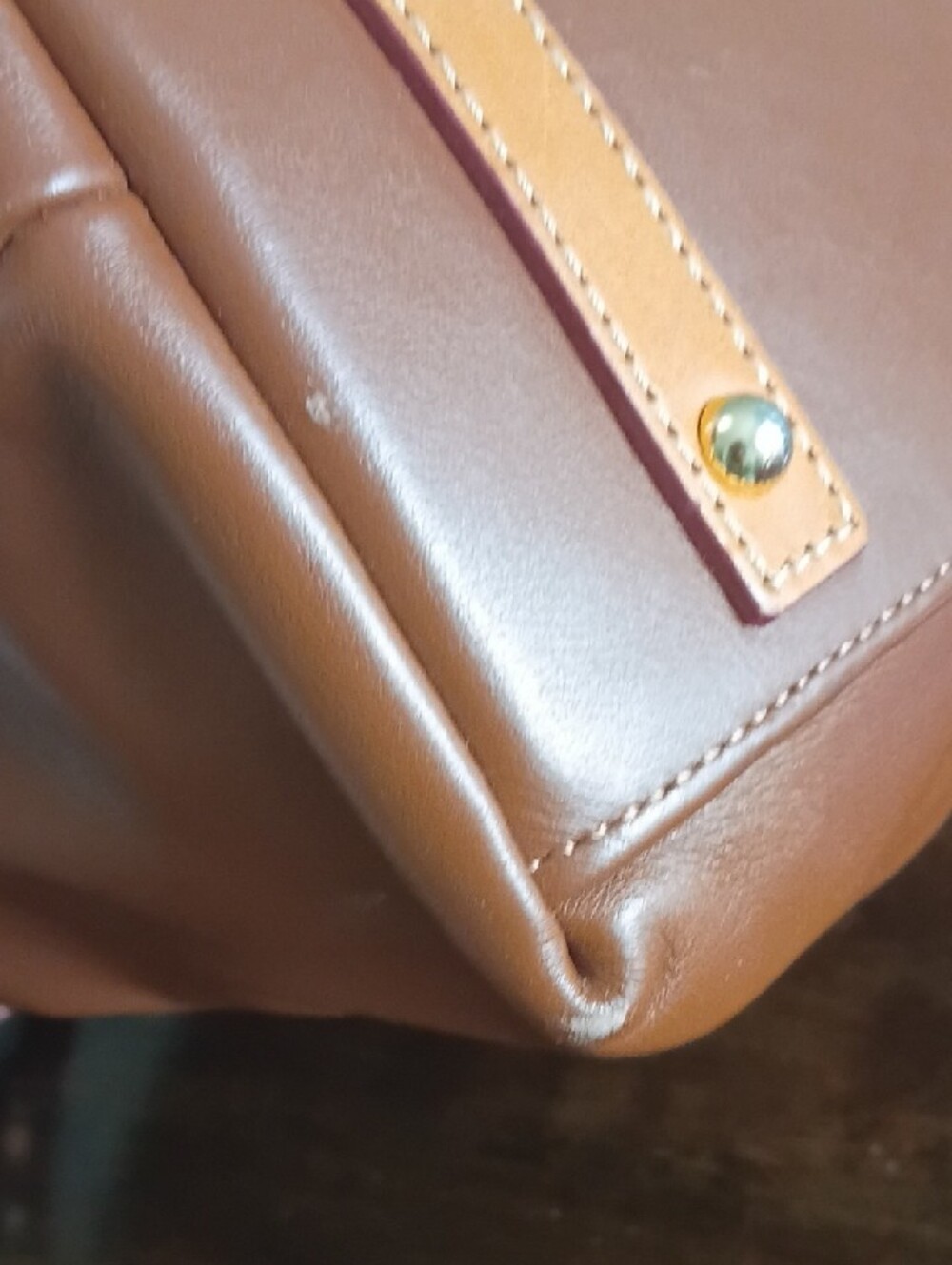 Dooney & Bourke EUC Cognac Brown Leather Messenger Bag - Picture 11 of 16